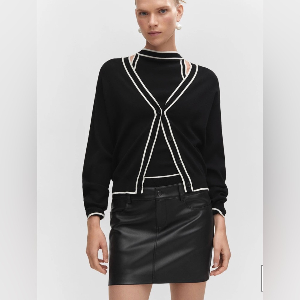 NWT Faux Leather Mini Skirt Mango Size M